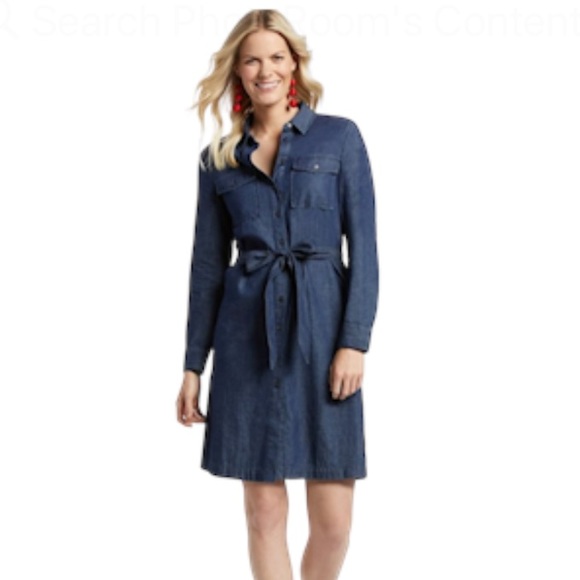 Draper James chambray Belted shirtdress excellent like new condition size 8 - Picture 1 of 15